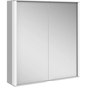 Keuco Spiegelschrank Royal Match, silber-eloxiert, mit zwei Spiegeltüren für das Badezimmer.