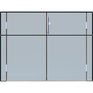 Bertilo Gartenschrank HPL Sideboard, 155x75x116 cm, grau. Wetterfester Terrassenschrank für Garten & Balkon.