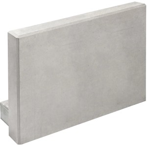Grauer Premac L-Stein, bewehrt, 180x100x95cm, für Mauersysteme und Einfassungen.