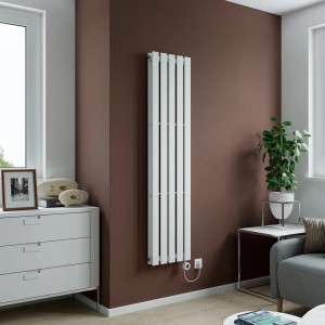 Azur Elektrischer Handtuchwärmer Stacy Double 160 x 37,2 cm 1000 W Typ 6.1 Weiß