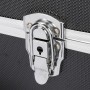 Detailaufnahme: Verschluss einer LUX Universalbox aus Aluminium, Teil eines 3-teiligen Werkzeugkoffer-Sets.