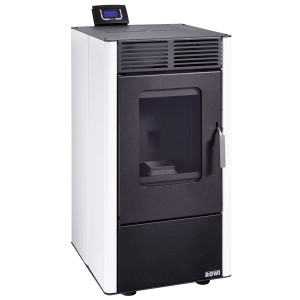 Rowi Pelletofen Modesto Weiß, 6 kW, Energieeffizienzklasse A+, mit digitaler Steuerung.