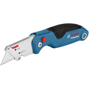Bosch Professional Klappmesser: Universalmesser mit blauem Griff und ausfahrbarer Klinge.