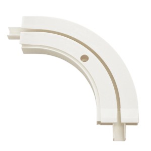 Gardinia Erkerbogen GE1, 90° Innenbogen für 1-läufige Gardinenschiene, weiß, zur Deckenmontage.