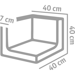 Diephaus L-Stein Ecke, unbewehrt, grau, 40x40x40x7 cm, für Einfassungen und Mauersysteme.