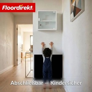 Floordirekt Medizinschrank Allen Abschließbarer mit Glastür Weiß 30 x 30 cm 2 Fächer