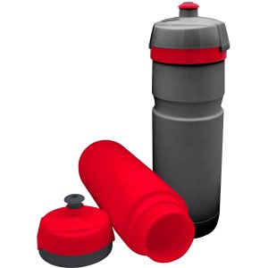Steuber Fahrradtrinkflasche, 700ml, rot-grau. Sportliche Trinkflasche mit ergonomischer Form und praktischem Verschluss.