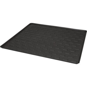 Anthrazitfarbene Kofferraummatte aus PE, 100x90 cm, mit erhöhtem Rand und rutschfester Struktur für Kfz-Schutz.