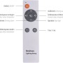 Fernbedienung für LED-Deckenleuchte Sternenhimmel Sparkle, zur Steuerung von Lichtfarbe und Helligkeit.