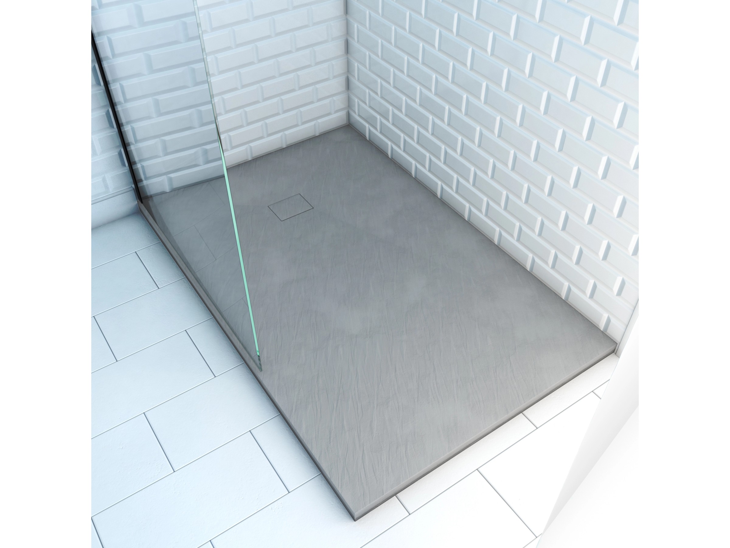 Duschtasse 80x180 Cm Aus Stein: Grau Anthrazit, Rutschfeste Duschwanne Aus Marmorharz