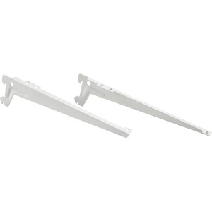 Weißes Metall-Winkelträger-Set, 1-reihig, 28 cm, für Regalböden.