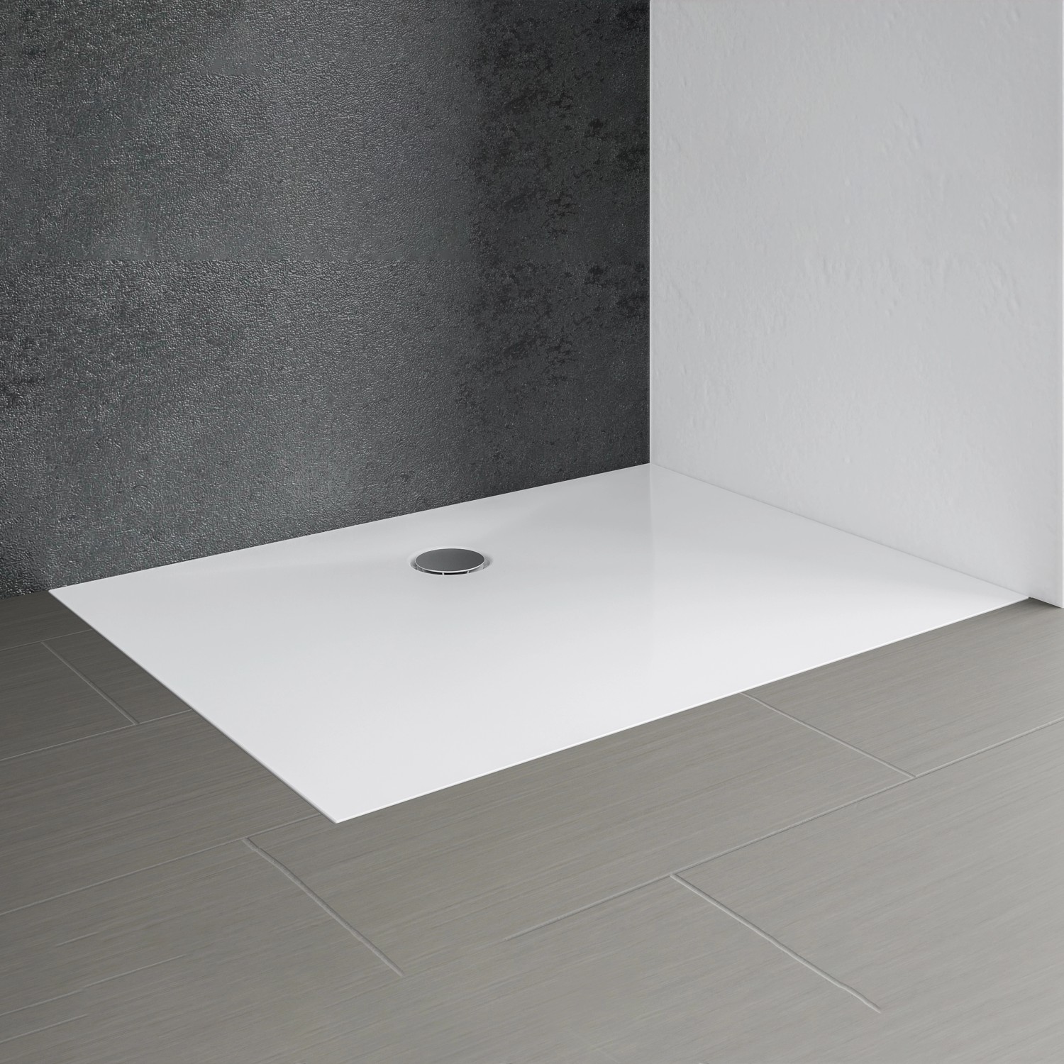 Schulte Duschwannen-Set, extraflache, rechteckige Duschwanne 120x80 cm in Alpinweiß mit Ablaufgarnitur.