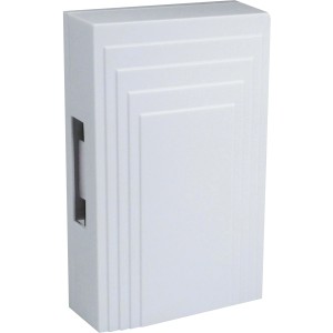 Weißer REV Gong Karakum, elektromechanische Türklingel für Aufputzmontage.