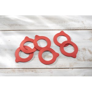Leifheit Ersatzgummiringe (6 Stk.) für Drahtbügelgläser, rot, 43x71mm.