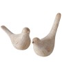 Boltze Home Deko-Figuren Karimo, 2 beigefarbene Vögel mit Holzoptik.