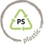 Recycling Symbol PS (Polystyrol) für Kunststoff-Gießkannen.