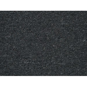 Anthrazitfarbener Teppichboden Ron, 400 cm breit, aus robustem Polypropylen.