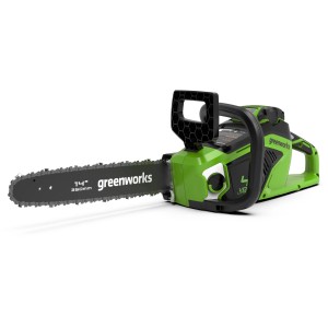 Greenworks Akku-Kettensäge GD40CS15K4 40V Set, Akku-Kettensäge in Grün und Schwarz.
