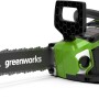 Greenworks Akku-Kettensäge GD40CS15K4 40V Set, Akku-Kettensäge in Grün und Schwarz.