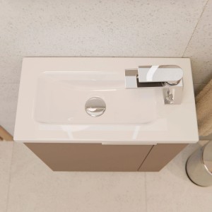 Badmobil Sanna Badmöbel-Set, 50cm, Kaschmir: Waschtisch mit Mineralgussbecken für Gäste-WC.