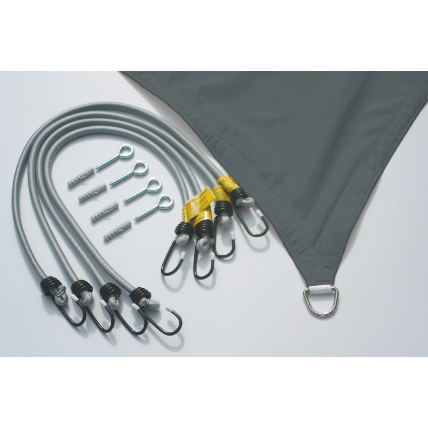 Floracord Vierecksonnensegel Anthrazit 250x300cm mit Zubehör zur Montage.