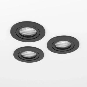 Eglo Einbauleuchte Barranco GU10 3-fach IP44 Schwarz Ø84 mm
