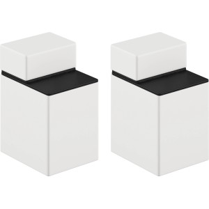 Clip-Set Regalbodenträger, kurz, matt-weiß, für Regale bis 20mm Stärke.