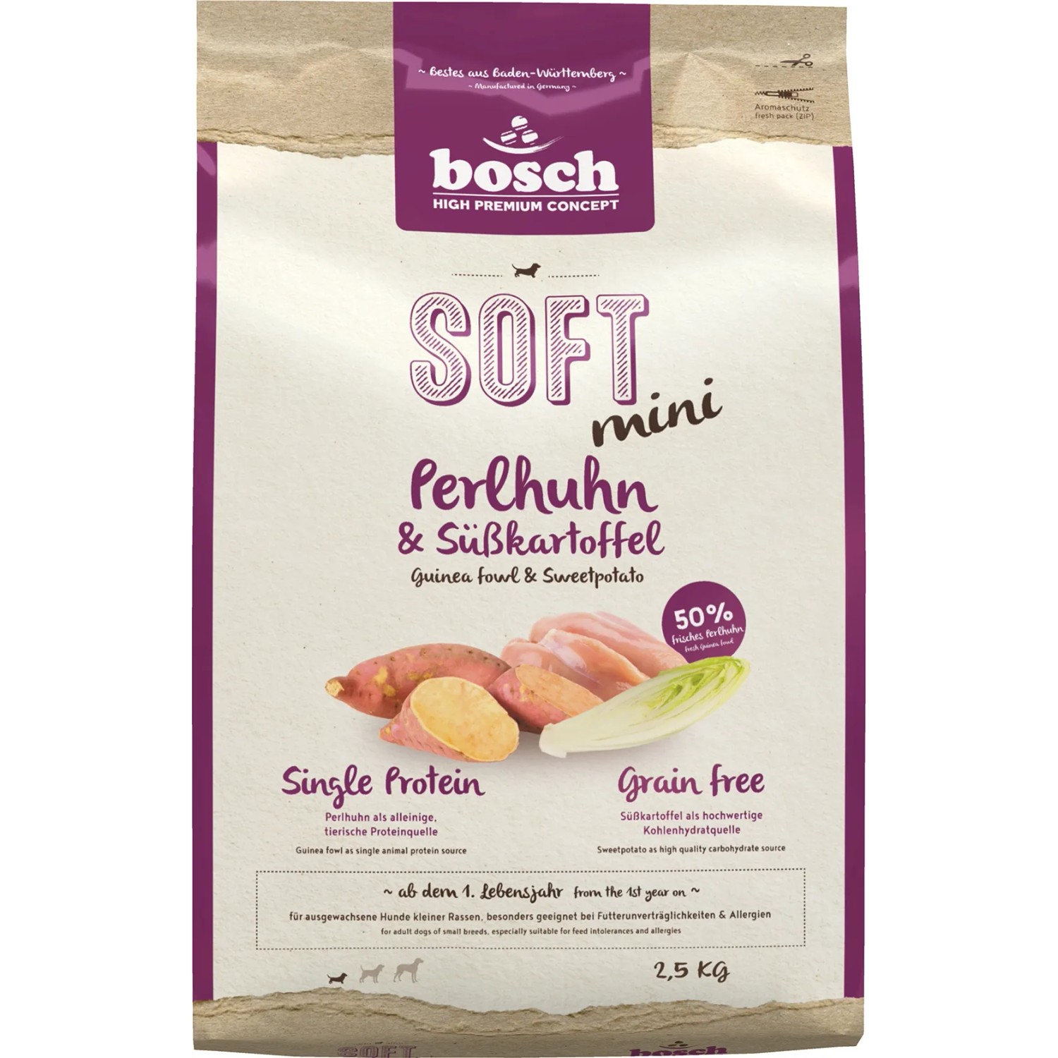 Bosch Pets Hunde-Trockenfutter Soft Mini Perlhuhn und Ssskartoffel 2,5 kg  kaufen bei OBI