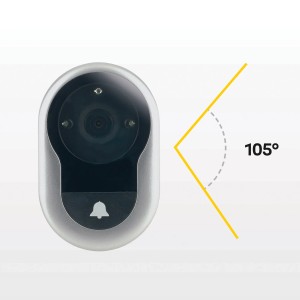 Yale Digitaler Türspion DDV 4.500 Silber mit Klingel und Nachtsicht.