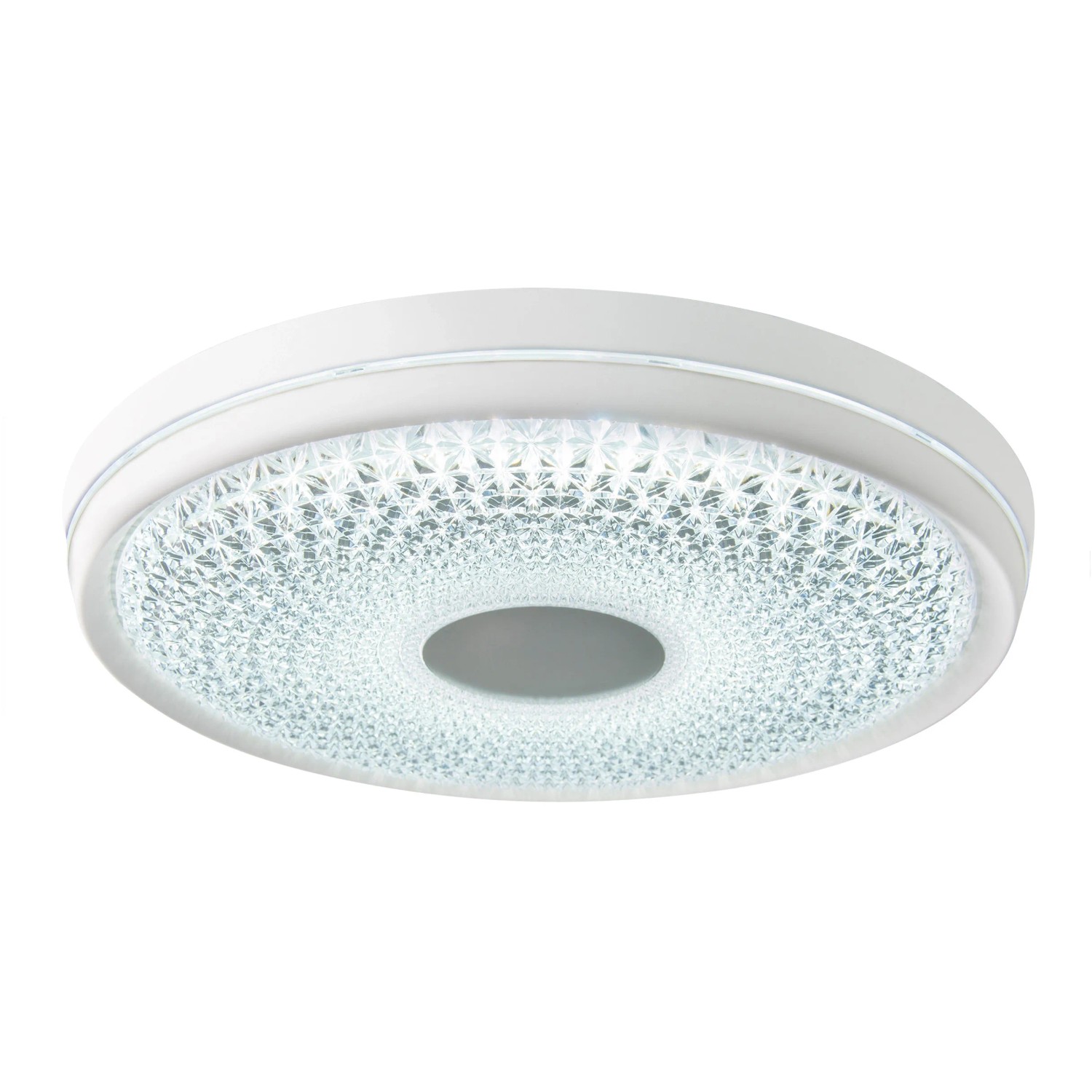 Weiße LED-Deckenleuchte Boise, 51 cm Durchmesser, dimmbar und mit Farbwechsel.