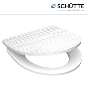 Schütte WC-Sitz White Wave Duroplast mit Absenkautomatik und Schnellverschluss.