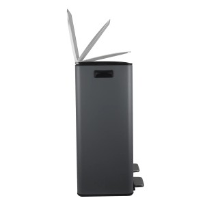 Spirella Kosmetikeimer Aliya, 2x30L, Grau Matt, mit Pedal und Soft-Close Deckel.