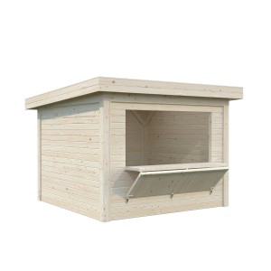 Palmako Marktstand Lenna Set, naturbelassen, mit Verkaufsklappe. FSC®-zertifiziert.