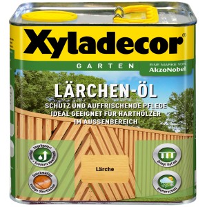 Xyladecor Lärchen-Öl 2,5 l Dose für Holzschutz und Pflege im Außenbereich.