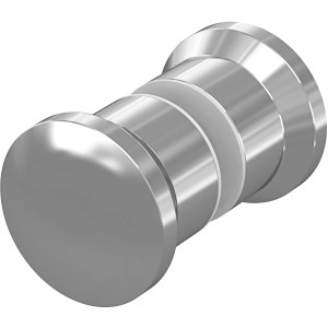 Verchromter, runder Dusch-Handgriff aus Metall von baliv für Duschen.