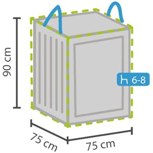 Perel Schutzhülle für Lounge-Kissen, 90x75x75 cm, idealer Schutz für Gartenmöbel.