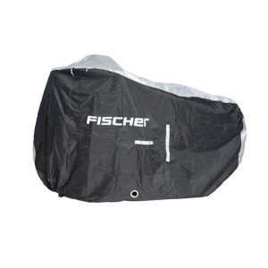 Fischer Fahrradschutzhülle Premium, 200x110 cm, schwarz-weiß, wasserdicht mit Reflexstreifen.