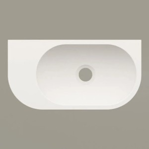 PAA Waschbecken RE/D, Mineralwerkstoff, 40x21x14 cm, weiß matt, für Gäste-WC.