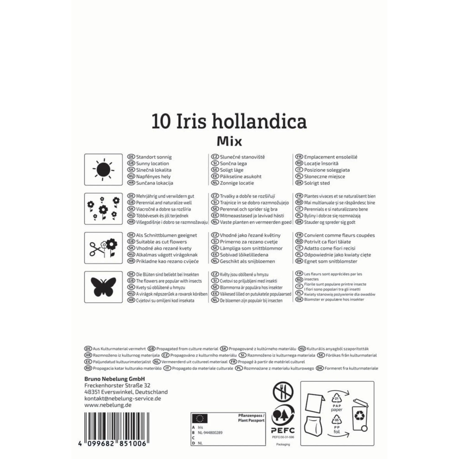 Kiepenkerl Blumenzwiebeln Holländische Schwertlilien Mischung, 10 Stück.