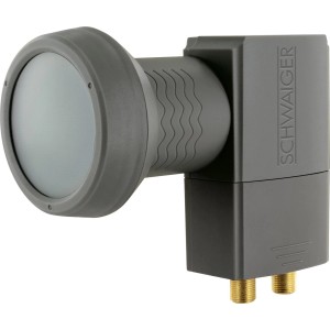 Schwaiger Sun Protect Twin LNB in Anthrazit für SAT Anlagen mit hitzebeständigem Feedhorn.