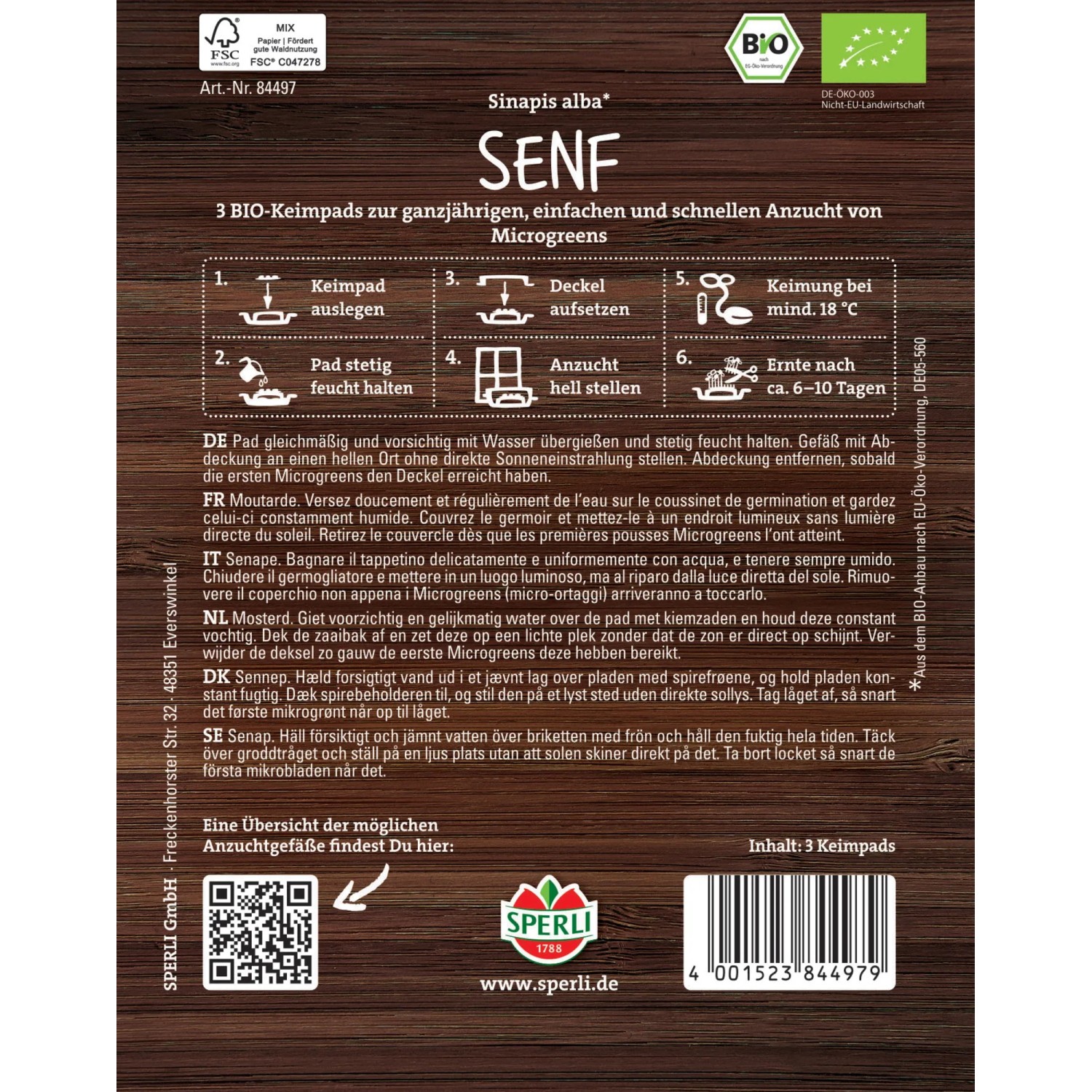 Sperli Saatgut BIO Microgreen-Pads Senf kaufen bei OBI