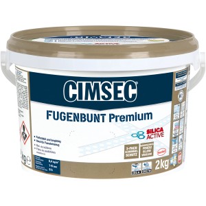 Eimer Cimsec Premium Fugenbunt Grau 2 kg, Fugenmasse für Fliesen und Mosaike im Innen- und Außenbereich.