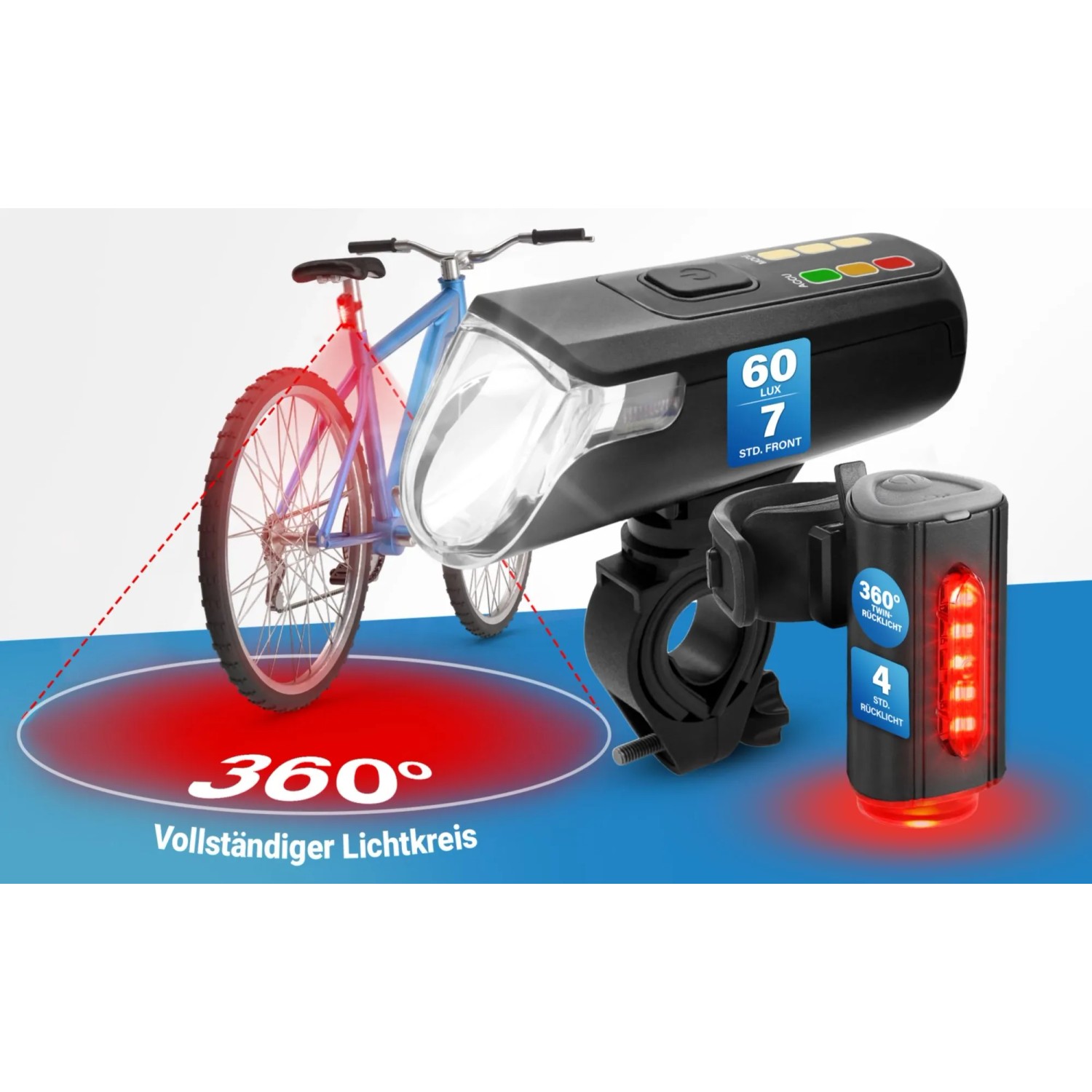 Fischer Akku-LED Beleuchtungs-Set Twin Schwarz kaufen bei OBI