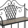 Siena Garden Regal Prato, 142cm hoch, mit Mosaik-Regalböden und schwarzem Stahlgestell.