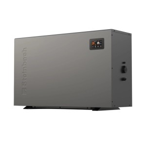 Steinbach Wärmepumpe Silent 11 für Pools bis 50.000 l, graues Gehäuse mit Display.
