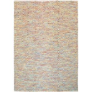 Handgewebter Wollteppich Melrose Multicolor mit Rautenmuster, 120x170 cm.