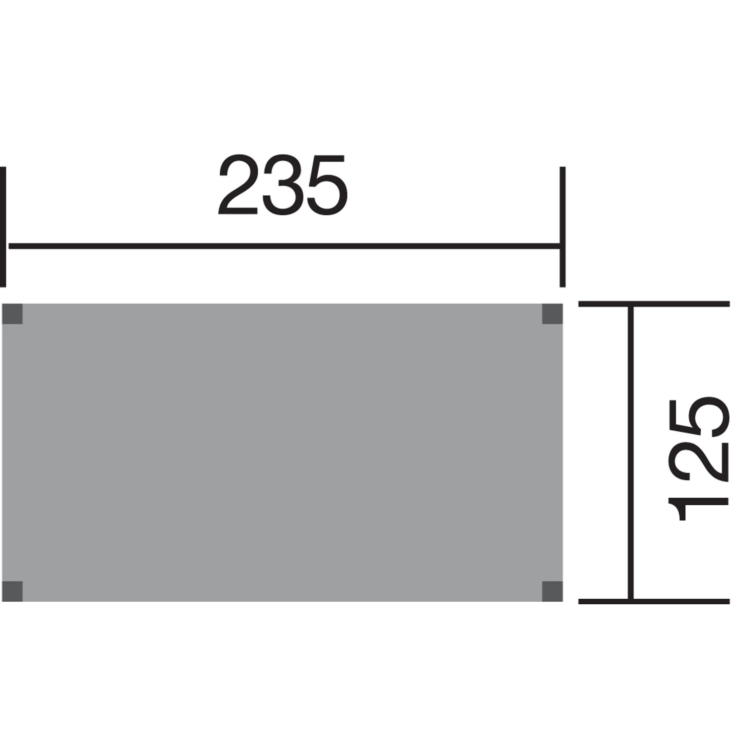 Skizze des Weka Stelzen-Spielhaus Tabaluga: 332 cm x 125 cm x 235 cm.