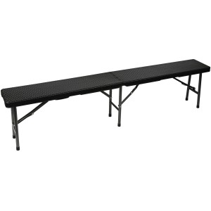 Schwarze Perel Klappbank in Polyrattan-Optik, ideal für Bierzeltgarnituren.