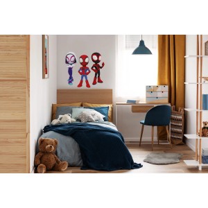 Komar Deko-Sticker Spidey and His Amazing Friends Trio 50 cm x 70 cm Blau-Rot