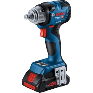Bosch Professional GDS 18 V-330 HC Akku-Drehschlagschrauber mit blauem Gehäuse und Akku.